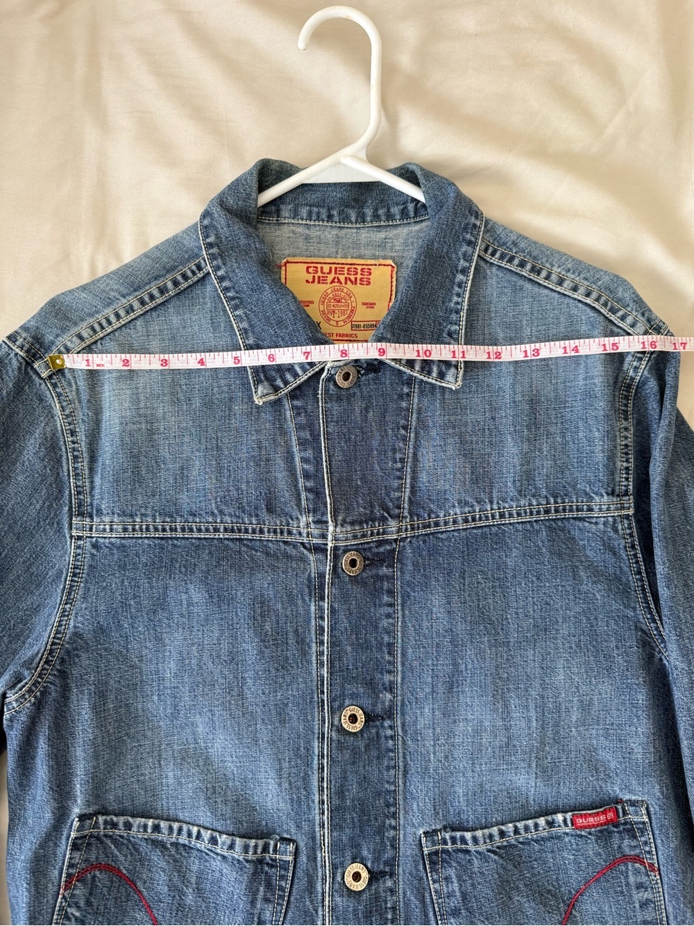 Vintage 00s Guess Denim Jean Jacket Made in USA Small Y2K Streetwear Made in USA - Picture 10 of 13